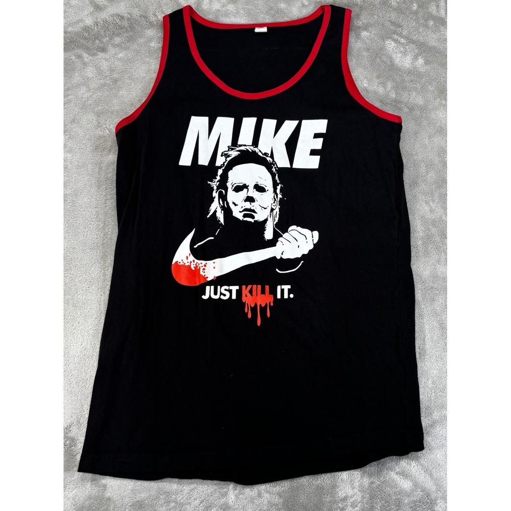 Unbranded Michael Myers Tank Top Mens Large Black Excellent Halloween Parody